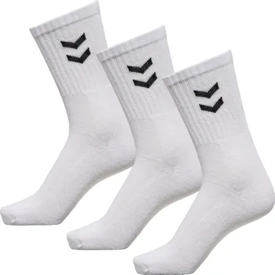Produktbild von Hummel Uni Socken 3 Paar Sportsocken Freizeitsocken Alltagssocken Weiß Gr.41/45