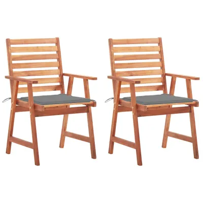 Image de Chaises de jardin design 2 pcs avec coussins acacia massif - Chaises de jardin 2025 Nouveau7404058 2parcel
