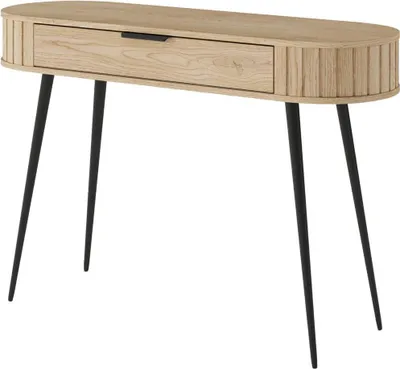 A product shot of a console table.