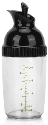 Salatdressing-Shaker 200 ml schwarz mit Ausgießer