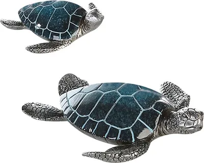 Obrázok produktu pre Gilde Figur, želva, Josie, umelá živica, modrá, strieborná, balenie 4 ks. Výška: 4,00 cm, Šírka: 18,00 cm, Hĺbka: 16,00 cm. Číslo položky: 59974