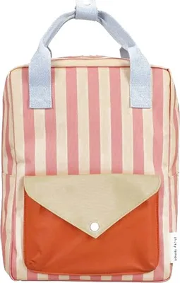 Produktbild von Sticky Lemon backpack medium | wonders | envelope | stripes coral pink + sandy yellow