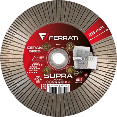Produktbild von FERRATI SUPRA M14F Diamanttrennscheibe 125mm Fliesen Schneiden Schleifen