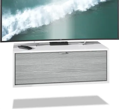 Produktbild von Vladon TV Board Lana 80 Hängeschrank Lowboard 80 x 29 x 37 cm,  Germany, Korpus in Weiß matt, Fronten in Avola-Anthrazit | Große Farbauswahl