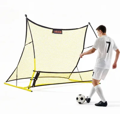 Image de VEVOR Filet de Rebond de Football 183x108,5 cm, Rebondisseur Foot 2 en 1, Équipement d'Entraînement pour Contrôle et Passe Adolescents Adultes, Poteaux en Fibre de Verre Renforcée et Structure en Fer