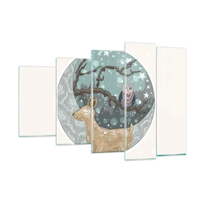 Produktbild von Bilder auf glas - Tiere Nacht Mond Eule - 150x100cm - Glasbilder - Wandbilder - Kunstdruck - zum Aufhängen bereit - Wanddekoration aus Glas - Glas Bilder - Wandbild auf Glas - GEG150x100-2853