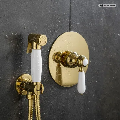 Produktbild von PaulGurkes Bidet Unterputz Gold Hygienedusche Intimdusche Set Spraybrause