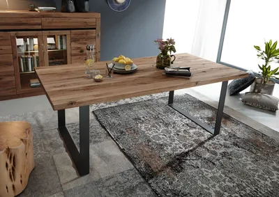 Produktbild von MASSIVMOEBEL24 Esstisch Wild-/Zerreiche 160x90x76 Tabacco brown geölt MONTREUX #313