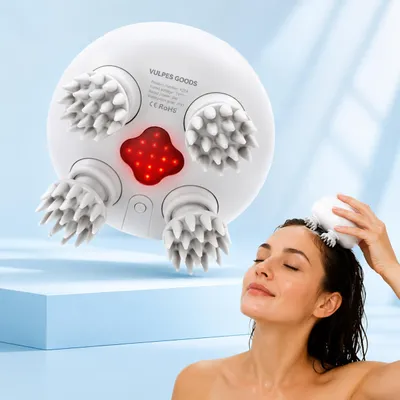 Produktbild von Vulpes Goods Kopfmassagegerät, Elektrisches Massagegerät, Verbesserte Blutzirkulation mit Infrarot-Wärme, Kopfhautmassagegerät, USB aufladbar