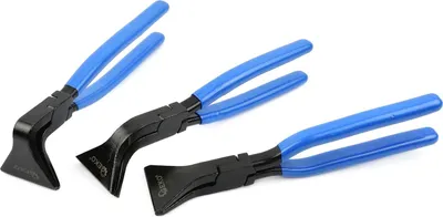 Immagine prodotto di Set di 3 pinze piegate per lamiera, kit di pinze piegatrici per lamiera, pinza piegatrice dritta, utensile manuale per piegatura e appiattimento di lamiere metalliche ,180°/90°/45° - 60 mm Geko