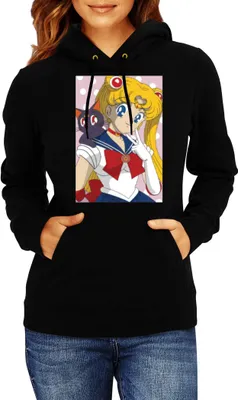 Produktbild von Damen Kapuzenpullover Japan Manga Anime Comics Sailor Anime Manga Moon 02, Lady L / Schwarz