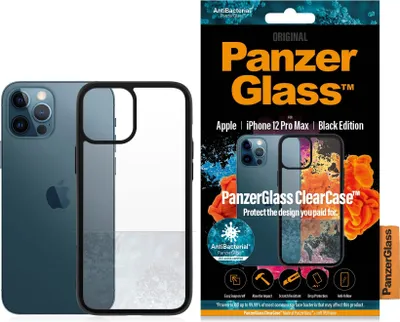 Obrázek produktu pro Panzerglass Clearcase Antibakteriální pouzdro pro Iphone 12 Pro Max - čiré a černé