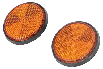 Image de 2 pièces Réflecteur rond universel pour moto Réflecteur rouge Matériau PMMA