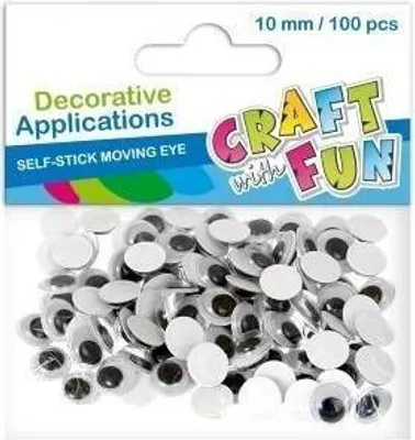Obrázek produktu pro Ozdobné ozdobné oči 10mm 100ks.