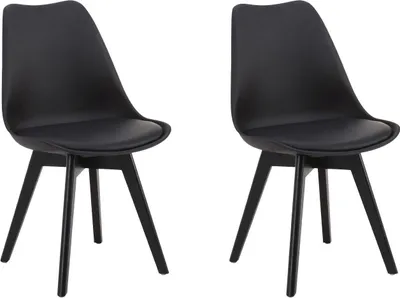 Produktbild von Stühle - Schwarz - Holzgestell - Kunstleder - Kunststoff - 2er Set