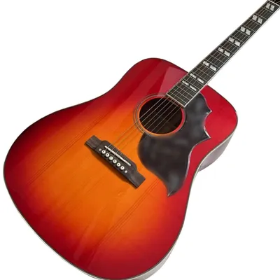 Zdjęcie produktu dla Gitara folkowa dla początkujących, konstrukcja z drewna różanego, stały mostek, kolor czerwony