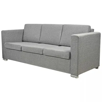 Produktbild von vidaXL 3-Sitzer-Sofa Stoff Hellgrau