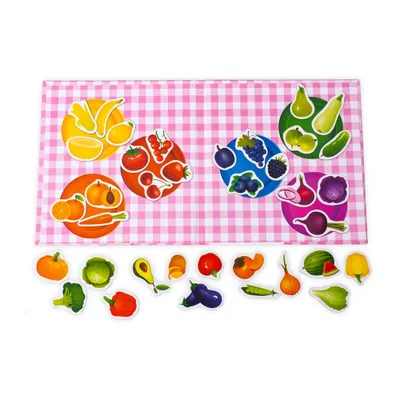 Produktbild von Magnetspiel Farben lernen für Kinder, 20x20 cm (gefaltet), 40x20 cm Spielfeld, 36 Magnete