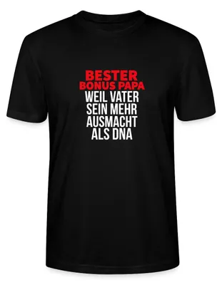 Produktbild von Spreadshirt Bester Bonus Papa Vater Sein Ist Mehr Als DNA Uni Bio T-Shirt, 3XL, Schwarz