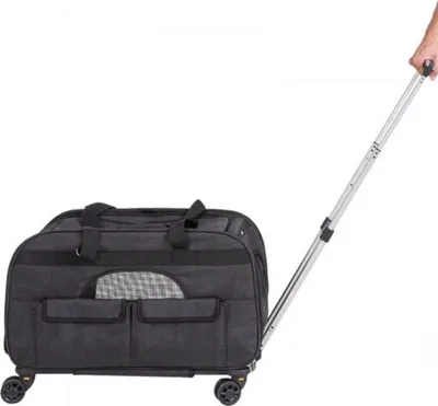 Obrázek produktu pro Vozík pro psy 2 v 1 - Skládací kočárek a batoh pro psy - Pro malé psy nebo kočky - Do 30 kg - Černý