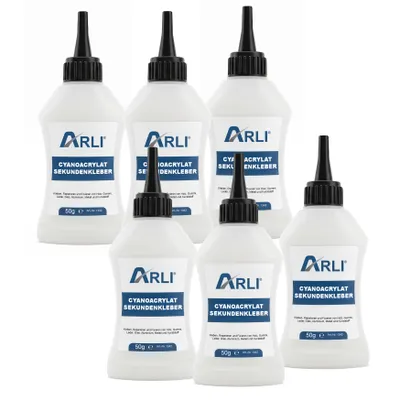 Produktbild von 6x ARLI Cyanoacrylat Sekundenkleber 50g Universal Kleber ( 300g )