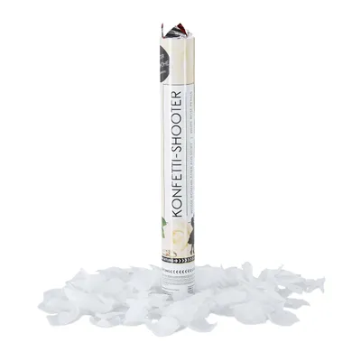 Party Popper Rosenblätter 40 cm, Konfettikanone, Weiß, bis 8 m