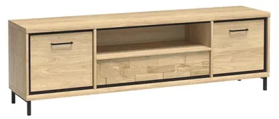 Produktbild von Masseno TV-Schrank SYNDRA 181 cm Fernsehschrank mit  Schubladen und 2 Türen TV-Lowboard für Wohnzimmer Modern 181x41x47,5 cm Eichefarben