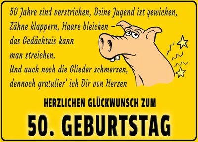Produktbild von vianmo Holzschild 30x40 cm Glückwunsch zum 50.Geburtstag
