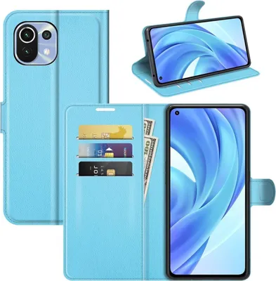 Immagine prodotto di Custodia König Design compatibile con Xiaomi Mi 11 Lite, realizzata in ecopelle, per smartphone - Custodia per cellulare, colore blu