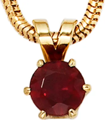 Produktbild von JOBO Anhänger 585 Gold Gelbgold 1 Granat rot