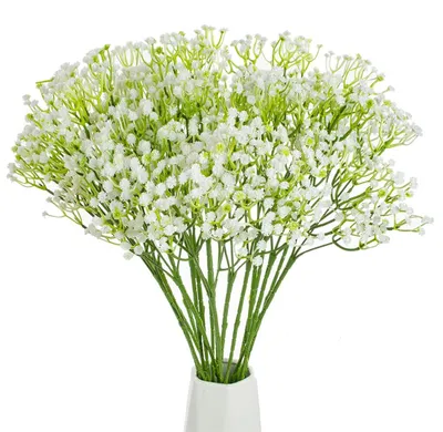 Produktbild von Kunstblumen Schleierkraut - 20 Stück realistisches Gypsophila Set - DIY Dekoration und Tischdeko - Weiß