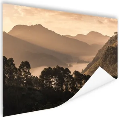 Produktbild von MuchoWow® Poster Berglandschaft Sepia-Fotodruck 120x80 cm - Bilder