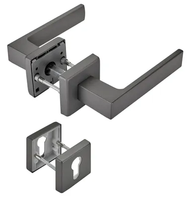 Produktbild von SOTECH Türdrückergarnitur CUBE D/D – Profilzylinder (PZ) anthrazit