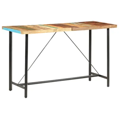 Immagine prodotto di Set per Bar 9 pz in Legno Massello di Recupero e Vera Pelle