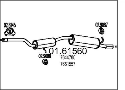Produktbild von MTS 01.61560 Endschalldämpfer für FIAT Uno Schrägheck (146) Auspuff