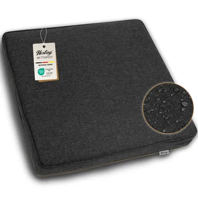Produktbild von Herlag Loungekissen Sunny, Sitzkissen 70x70x8,5cm Anthrazit, Wetterfestes Premiumkissen für Gartenlounge, Waschbares Gartenkissen, UV- & Fleckschutz
