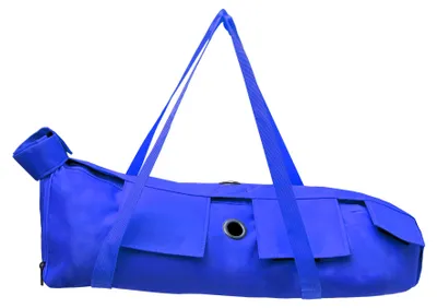 Immagine prodotto di Borsa per la cura e la fissazione dei gatti, con 4 chiusure a zip, regolabile, in nylon, ideale per la cura delle unghie, per visite veterinarie e per la toelettatura, taglia S, colore blu