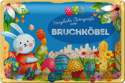 Produktbild von Blechschild Ostern Ostergrüße 40x30cm BRUCHKÖBEL