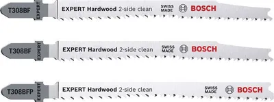 Produktbild von EXPERT Hardwood 2-side clean Stichsägeblatt-Set, 3-tlg., (2xT308BF, 1xT308BFP)