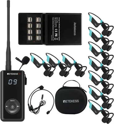 Image de Système d'entraînement et de communication pour la natation Retekess TT120, étanche IP68, conduction osseuse, 120 m, avec chargeur USB, écouteurs de sport pour les cours de natation