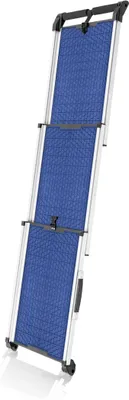Zdjęcie produktu dla Rampa dla psów, składana - teleskopowa rampa aluminiowa dla dużych psów - stabilna schodka dla psów do samochodów i SUV-ów - antypoślizgowa - boki z elementami odblaskowymi - schodki dla psów do samochodów - udźwig 90 kg - klips mocujący - kolor niebieski