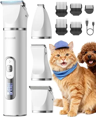 Productafbeelding van Tondeuse voor katten en honden - 3 snelheden - 7000 tpm - waterdicht IPX7 - oplaadbaar via USB-C - met 5 opzetkammen