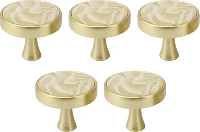 Immagine prodotto di Merce naturale Maniglia per mobili di Berlino PERLE, pomolo per mobili, maniglia per armadi, pomolo per cassetti e porte, madreperla naturale, 5 pezzi