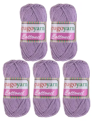 5 x 100g Strickgarn Cottonel Uni Häkelwolle Handstrickgarn pastelllila