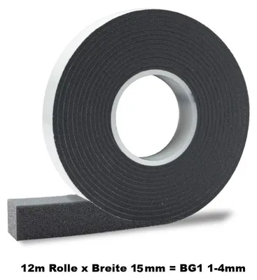 Produktbild von Ramsauer 1083 Kompriband Pro Quellband grau 12m x 15mm x 1mm Fuge BG1 1-4mm