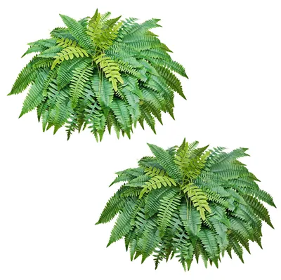 Produktbild von VEVOR 2 Stk. Künstliche Farne, 1143 mm Künstliche Pflanzen mit 63 Wedeln aus Kunststoff & Seidenstoff, UV-beständige Artifizielle Boston Farne für Haus Garten Balkon Büro Dekoration, ohne Blumentopf