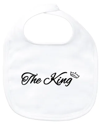 Produktbild von Huuraa Baby Lätzchen The King Krone White Klettverschluss  Baumwolle Latz Geschenkidee