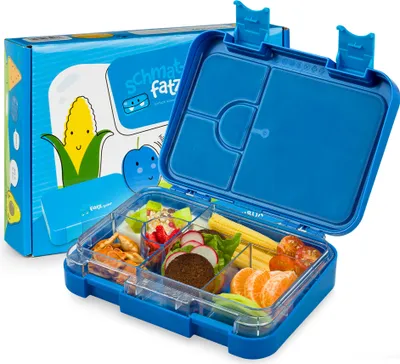 Image de Schmatzfatz Lunch Box Enfant, Boite Repas Compartiment, Boite à Lunch Bento Colorée, Boite a Gouter Enfant Sans BPA, Boite Dejeuners Etanche, Boite Dejeuner et Tartine