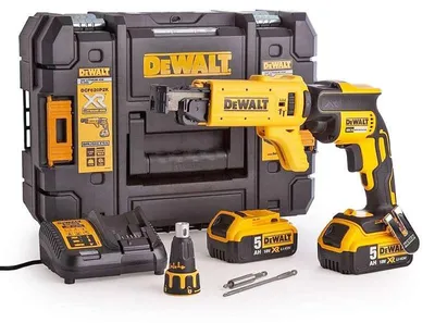Image de Visseuse à placo 18V DEWALT DCF620P2K-QW Brushless avec coffret, 2 batteries 5,0 Ah et un chargeur pour vis à bande