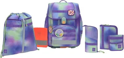 Produktbild von Lässig Ranzenset 7-tlg. Boxy Unique gradient green/purple